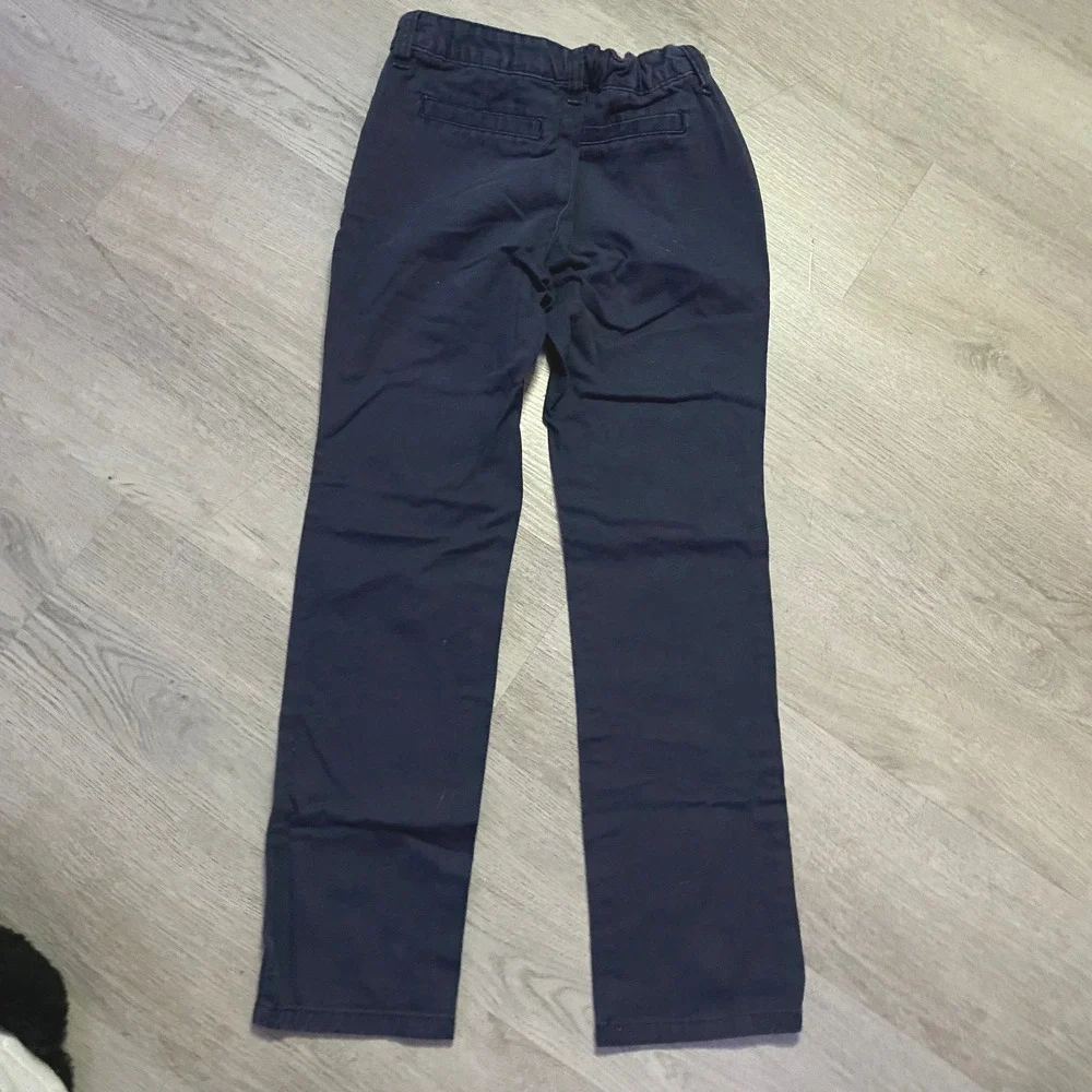 Old Navy Chino Pants Kids Size 8 Navy Blue Built-In Flex Straight Leg Uniform